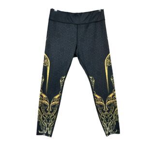 Lunafide Valkyries of Valhalla Legging Sz 2XL Black Gold